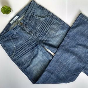 Level 99 High Rise Flap Pocket Wide Leg Flare Jean
